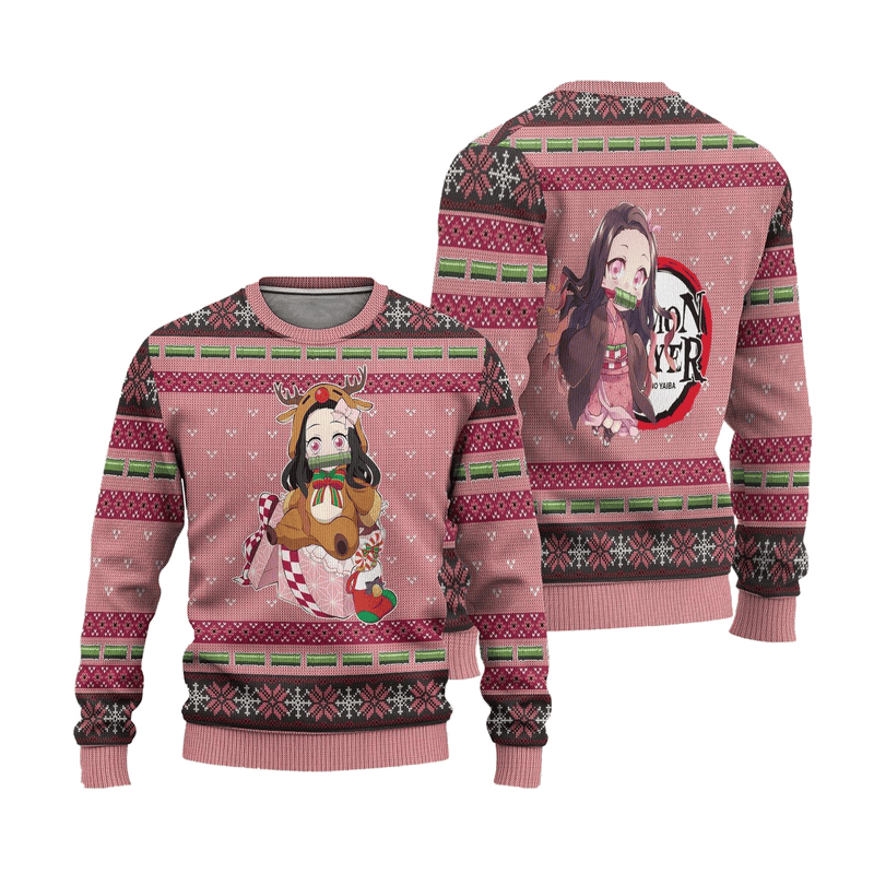 Nezuko Demon Slayer Anime Ugly Christmas Sweater Xmas Gift Nearkii