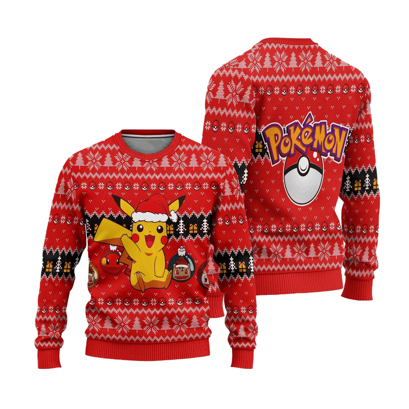 Pikachu Pokemon Ugly Christmas Sweater Anime Xmas Gift Nearkii