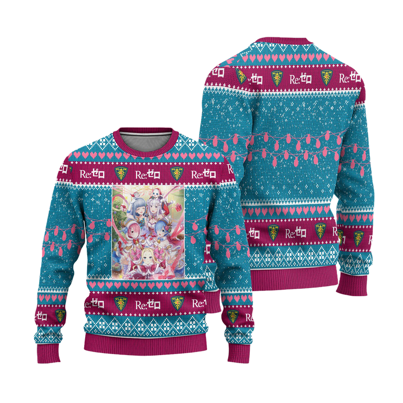 Re Zero Anime Ugly Christmas Sweater Custom Xmas Gift Nearkii