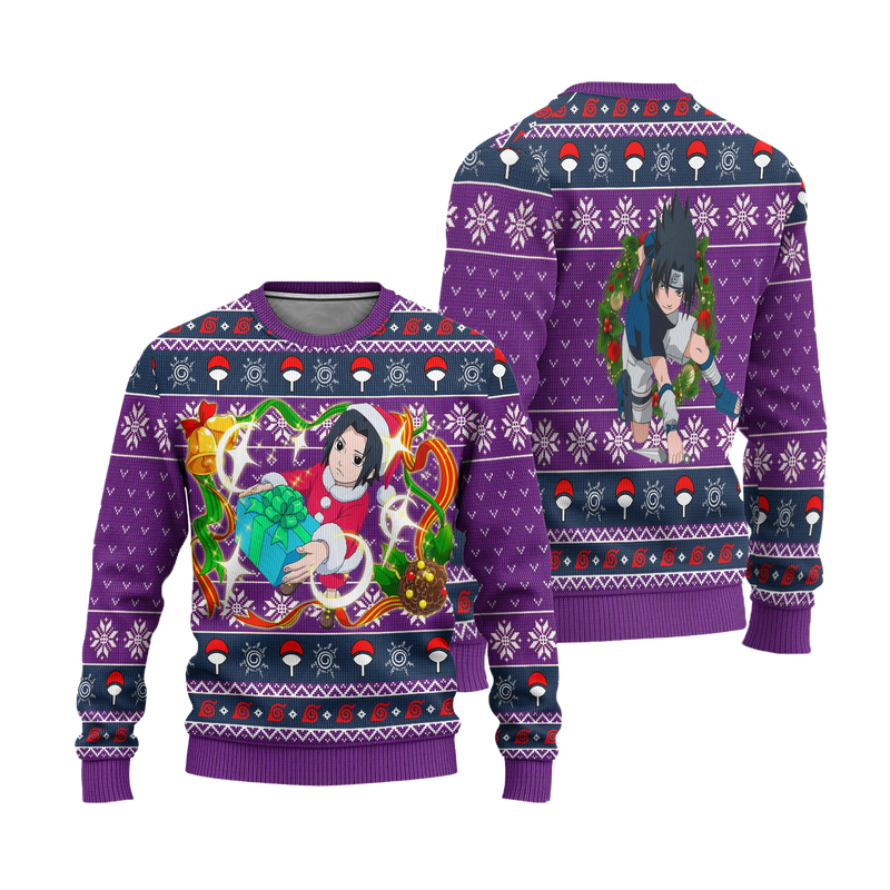Sasuke Ugly Christmas Sweater Naruto Anime Xmas Gift Nearkii
