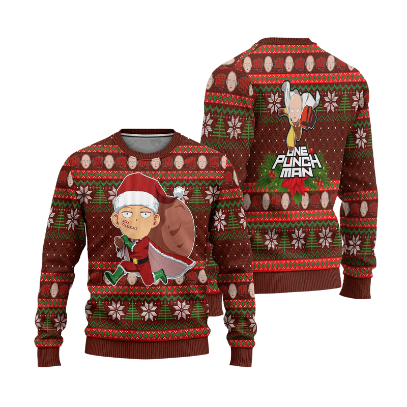 One Punch Man Ugly Christmas Sweater Anime Xmas Gift Nearkii