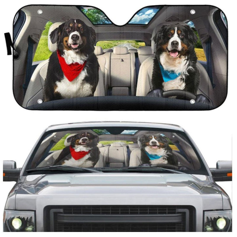 Bernese Mountain Dog Couple Car Auto Sun Shades Windshield Accessories Decor Gift Nearkii
