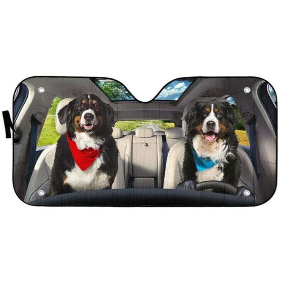 Bernese Mountain Dog Couple Car Auto Sun Shades Windshield Accessories