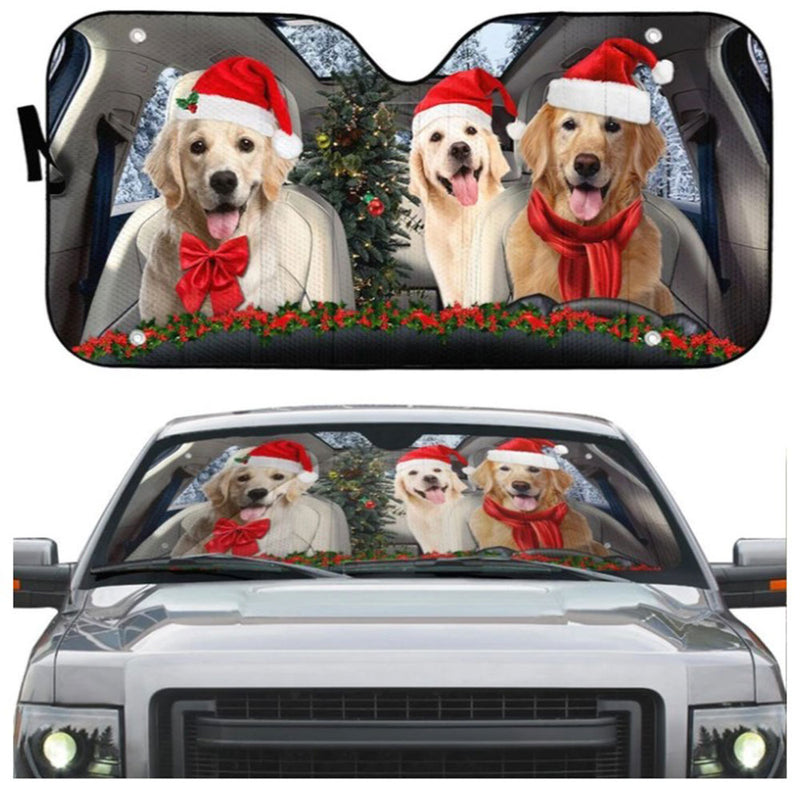 Christmas Golden Retriever Custom Car Auto Sun Shades Windshield Accessories Decor Gift Nearkii