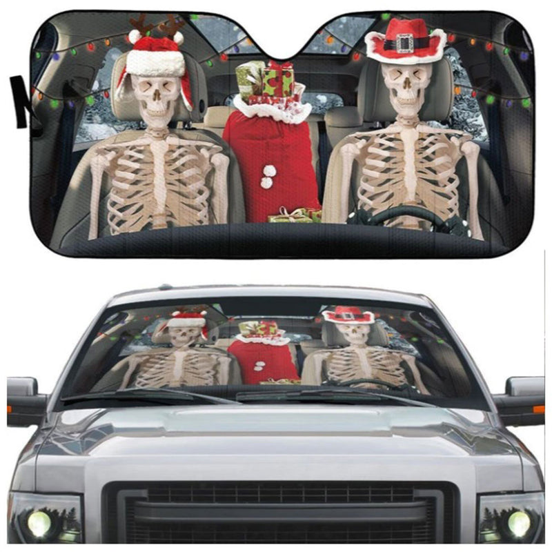 Christmas Skeleton Couple Custom Car Auto Sun Shades Windshield Accessories Decor Gift Nearkii