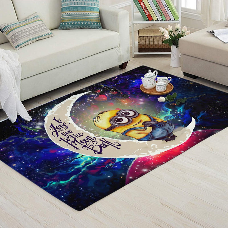 Cute Minions Despicable Me Love You To The Moon Galaxy Carpet Rug Home Room Decor Nearkii