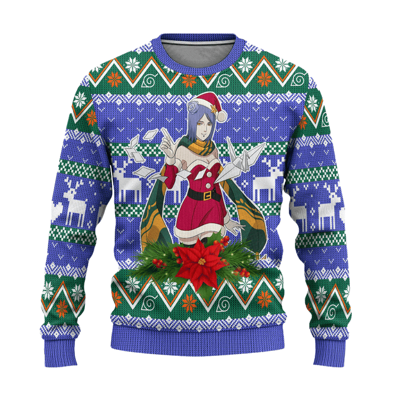Konan Akatsuki Ugly Christmas Sweater Custom Naruto Anime Xmas Gift Nearkii