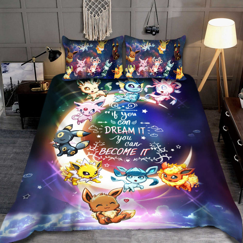 Eevee Moon Pokemon Bedding Set Duvet Cover And Pillowcases Nearkii