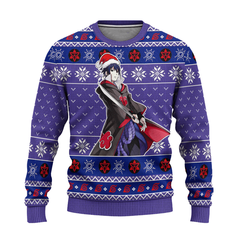 Sasuke Akatsuki Ugly Christmas Sweater Naruto Anime Xmas Gift Nearkii