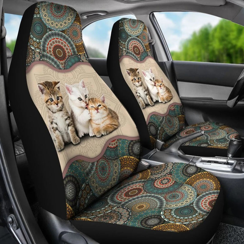 Kitties Mandala Custom Car Seat Covers Nearkii