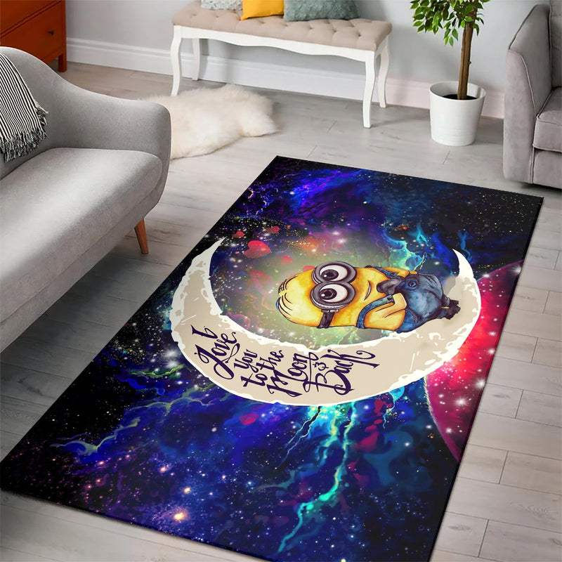 Cute Minions Despicable Me Love You To The Moon Galaxy Carpet Rug Home Room Decor Nearkii