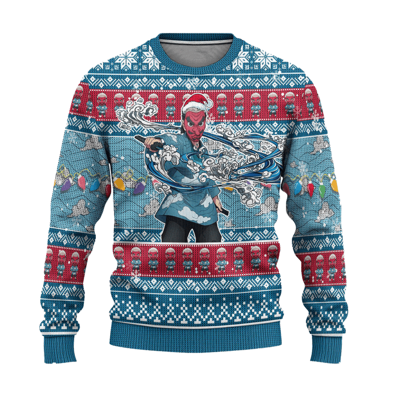 Demon Slayer Sakonji Urokodaki Anime Ugly Christmas Sweater Xmas Gift Nearkii