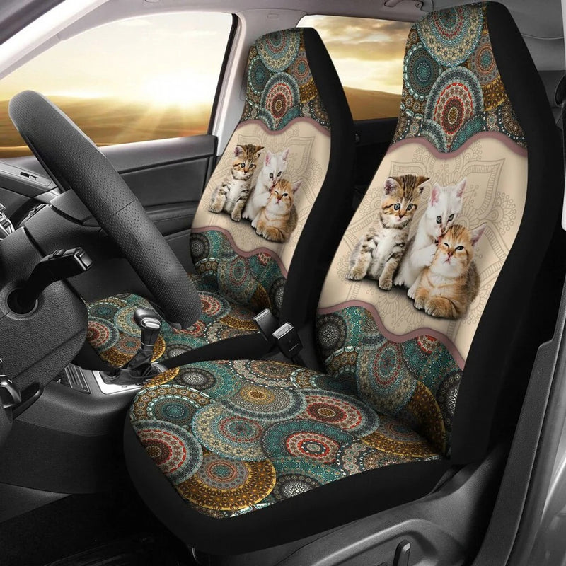 Kitties Mandala Custom Car Seat Covers Nearkii