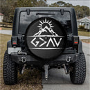 Mountain Site Sun God is Greater Than the Highs and Lows Car Spare Tire Cover Gift For Campers Nearkii