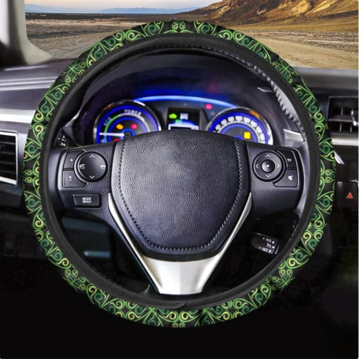 Irish Celtic Symbol Pattern Print Premium Car Steering Wheel Cover Nearkii