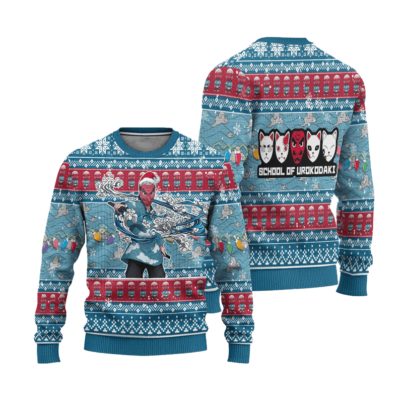 Demon Slayer Sakonji Urokodaki Anime Ugly Christmas Sweater Xmas Gift Nearkii