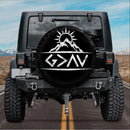 Mountain Site Sun God is Greater Than the Highs and Lows Car Spare Tire Cover Gift For Campers Nearkii
