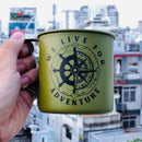 Green Live For Adventure Camping Campfire Travel Mugs 2023 Nearkii