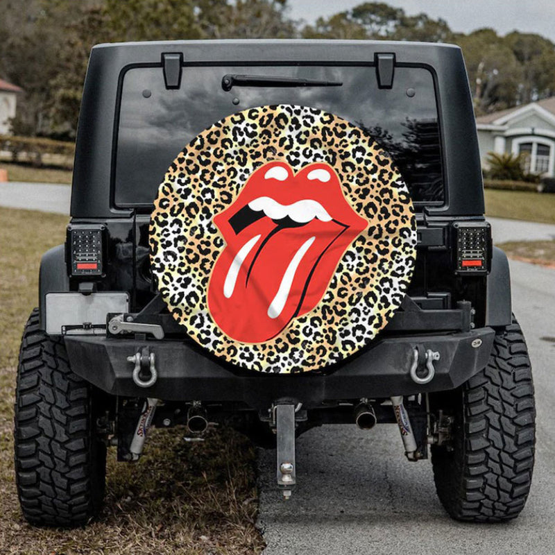 Funny Lips Leopard Skin Jeep Car Spare Tire Cover Gift For Campers Nearkii