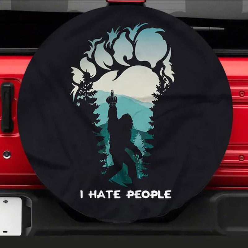 I Hate People Bigfoot Hinking Jeep Car Spare Tire Cover Gift For Campers Nearkii