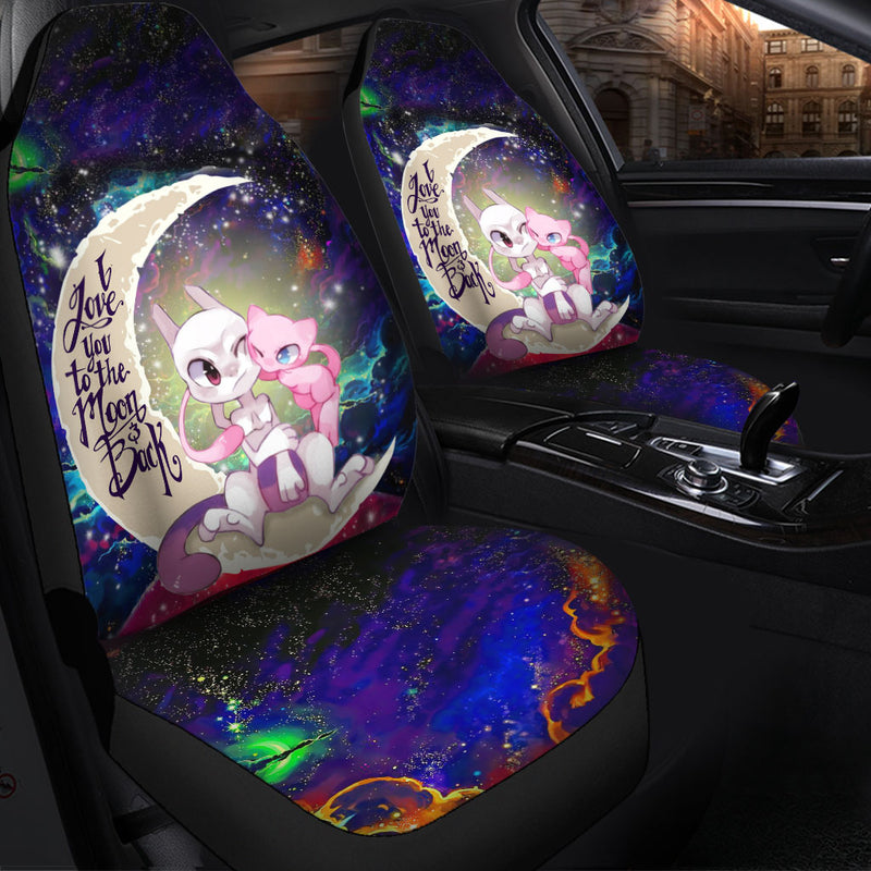 Pokemon Couple Mew Mewtwo Love You To The Moon Galaxy Car Seat Covers