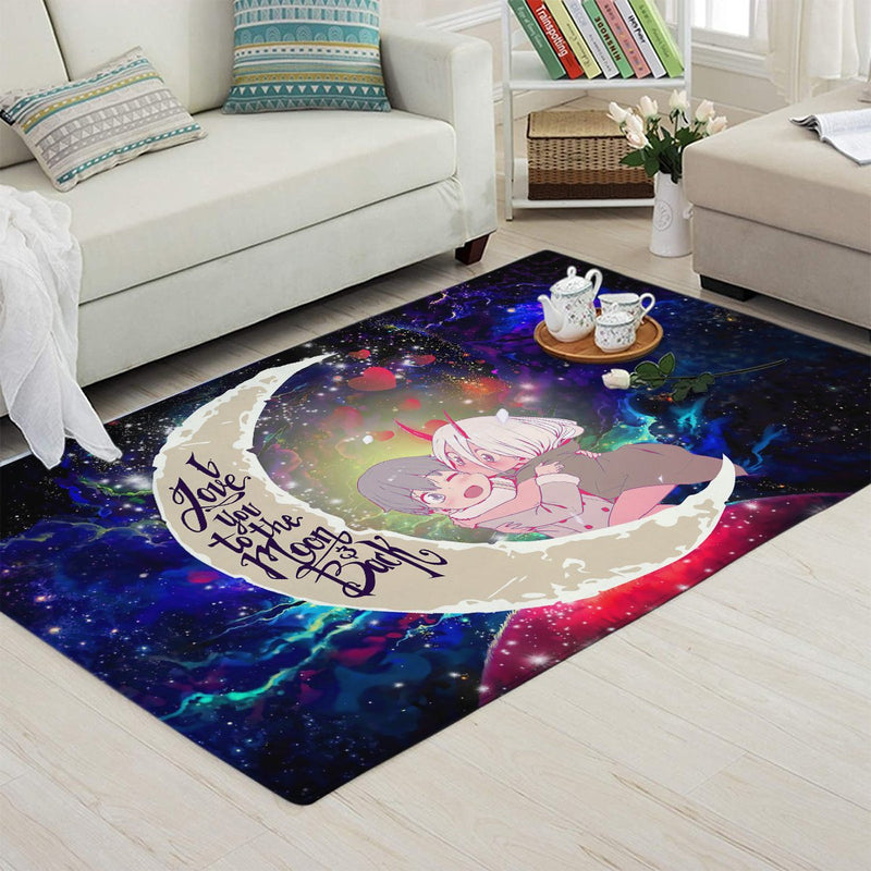 Darling In The Franxx Hiro And Zero Two Love You To The Moon Galaxy Carpet Rug Home Room Decor Nearkii