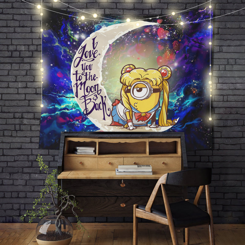 Minion Sailor Love You To The Moon Galaxy Tapestry Room Decor Nearkii