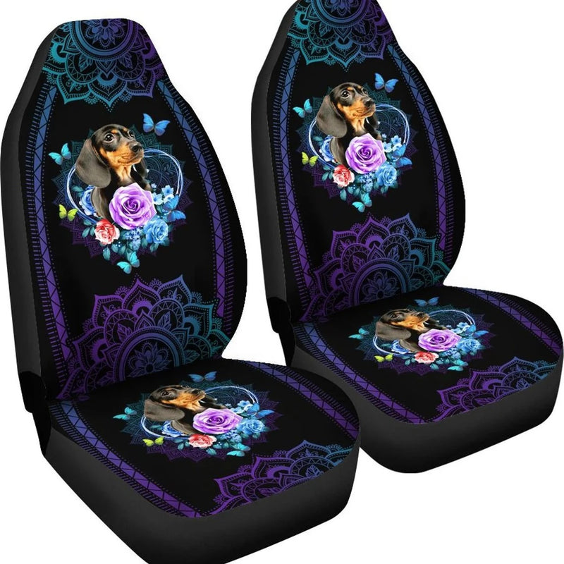 Mandala Style Dachshund Custom Car Seat Covers Nearkii