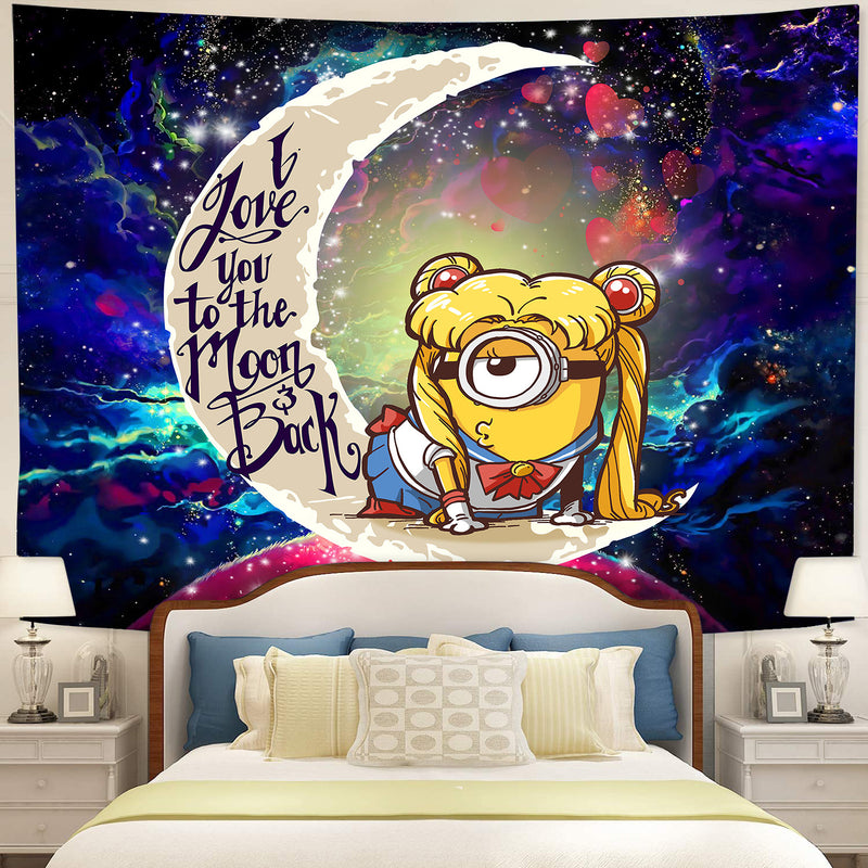 Minion Sailor Love You To The Moon Galaxy Tapestry Room Decor Nearkii