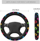 Colorful Dog Paw Premium Car Steering Wheel Cover Nearkii