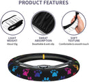 Colorful Dog Paw Premium Car Steering Wheel Cover Nearkii