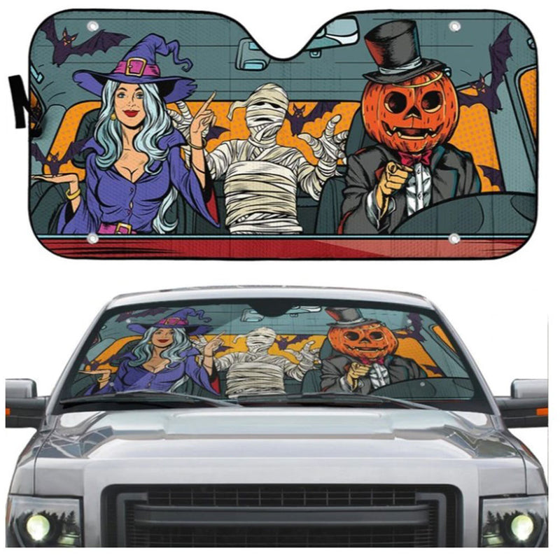 Halloween Pop Art Custom Car Auto Sun Shades Windshield Accessories Decor Gift Nearkii