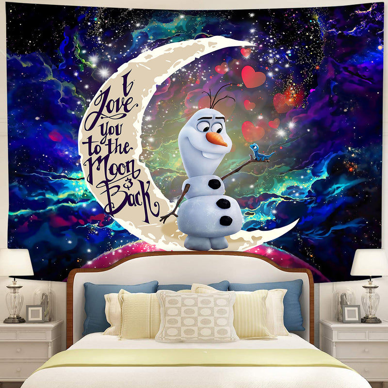 Olaf Frozen Love Moon And Back Tapestry Room Decor Nearkii