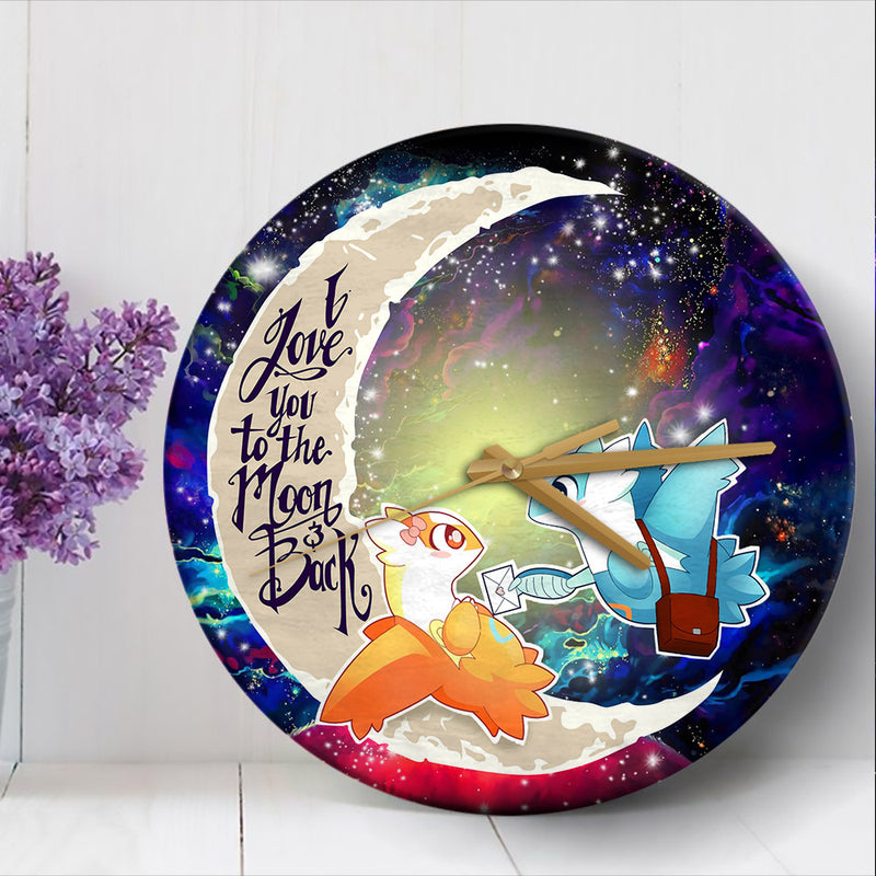 Pokemon Couple Latios Latias Love You To The Moon Galaxy Wood Wall Clock Nearkii