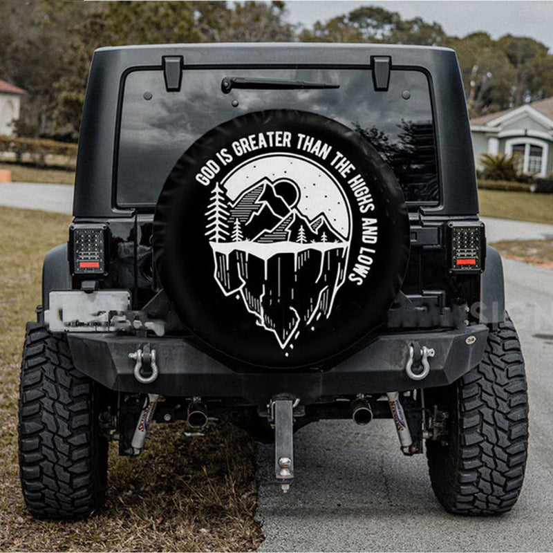 God Is Greater Than The Highs And Lows Jeep Car Spare Tire Cover Gift For Campers Nearkii