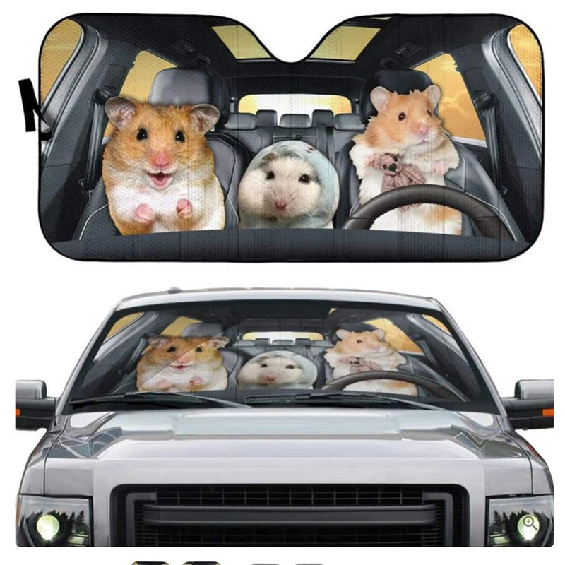 Hamsters Family Custom Car Auto Sun Shades Windshield Accessories Decor Gift Nearkii