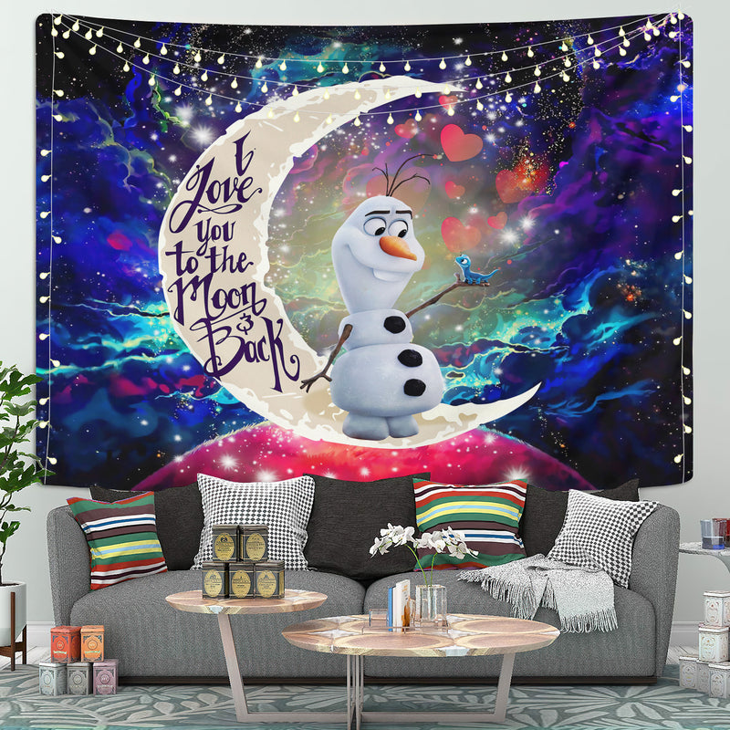 Olaf Frozen Love Moon And Back Tapestry Room Decor Nearkii