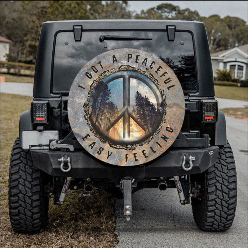 A Got A Peaceful Easy Feeling Car Spare Tire Cover Gift For Campers Nearkii