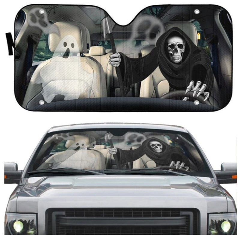 Grim Reaper Skeleton Custom Car Auto Sun Shades Windshield Accessories Decor Gift Nearkii