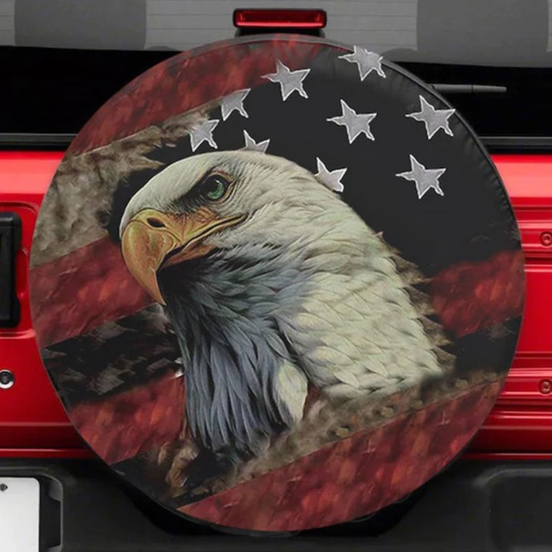American Eagle, American Flag Car Spare Tire Cover Gift For Campers Nearkii