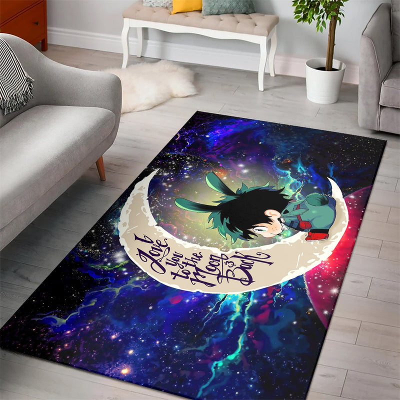 Deku My Hero Academia AnimeLove You To The Moon Galaxy Carpet Rug Home Room Decor Nearkii