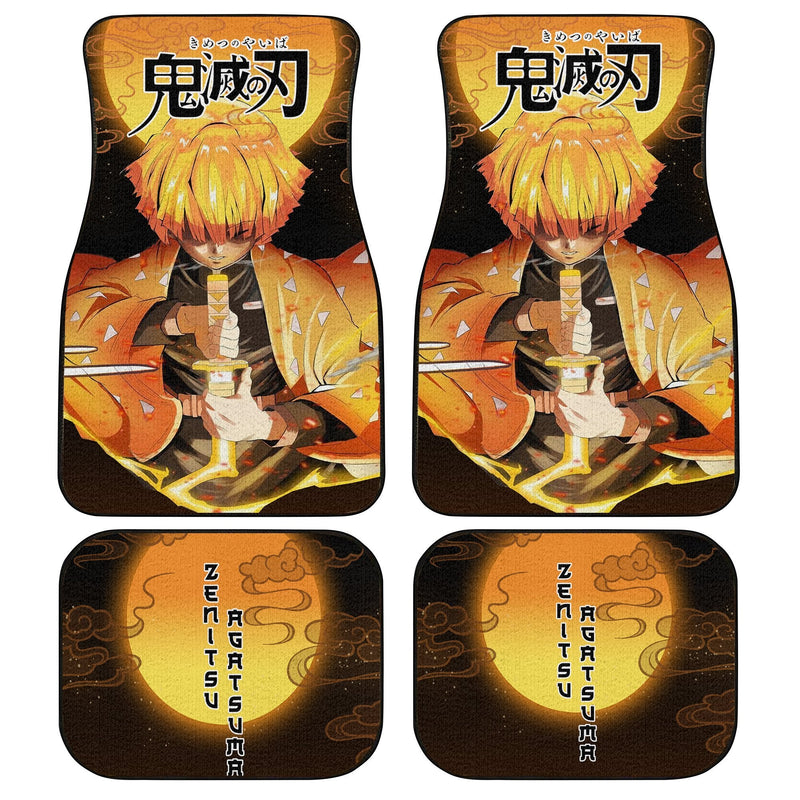 Demon Slayers Anime Car Floor Mats Zenitsu Agatsuma Kimetsu no Yaiba Car Accessories Nearkii