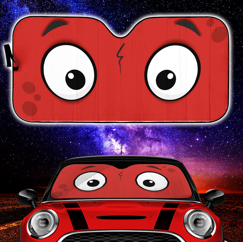 Red Slight Surprised Cartoon Eyes Car Auto Sunshades Nearkii