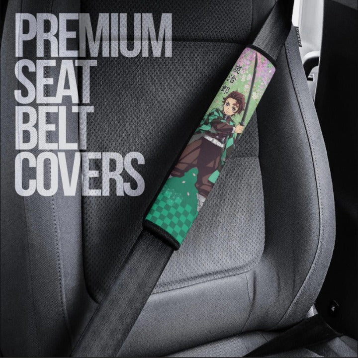 Tanjiro Demon Slayers Anime Car Seat Belt Cover Custom Car Accessories Nearkii