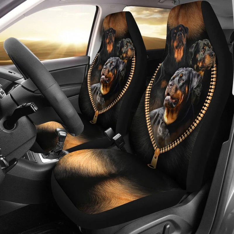 Rottweiler Cool Zipper Custom Car Seat Covers Nearkii