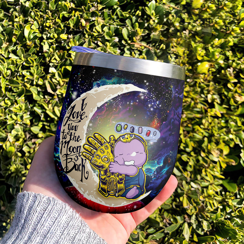 Cute Thanos Love You To Moon And Back Premium Wine Tumbler Nearkii