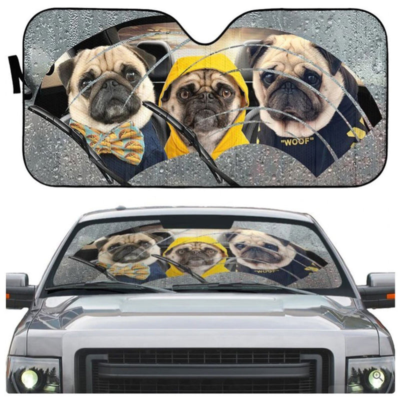 Pugs Cute Custom Car Auto Sun Shades Windshield Accessories Decor Gift Nearkii