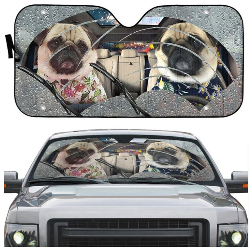 Pugs Rain Custom Car Auto Sun Shades Windshield Accessories Decor Gift Nearkii