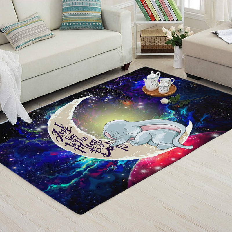 Dumbo Elephant Love You To The Moon Galaxy Carpet Rug Home Room Decor Nearkii