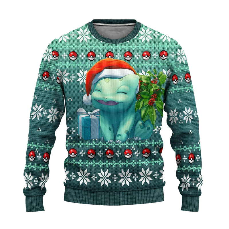 Pokemon Bulbasaur Anime Ugly Christmas Sweater Xmas Gift Nearkii